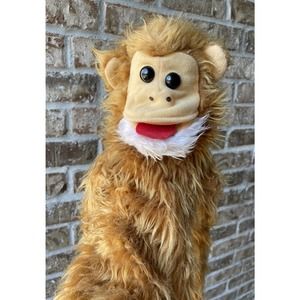 Vintage Full Body 35" Monkey Plush Hand Puppet Body Wrap with Sticking Hands